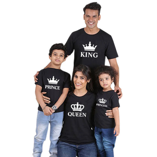 King, Queen, Prince & Princess Family Matching T-Shirts – Father, Mother, Daughter & Son Summer Outfits | Royal Family Look