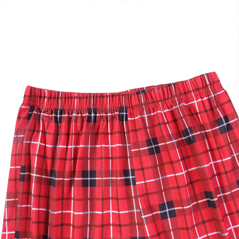 Christmas Family Matching Pajamas – Plaid Cotton Set for Mom, Dad, Kids, Baby & Pet