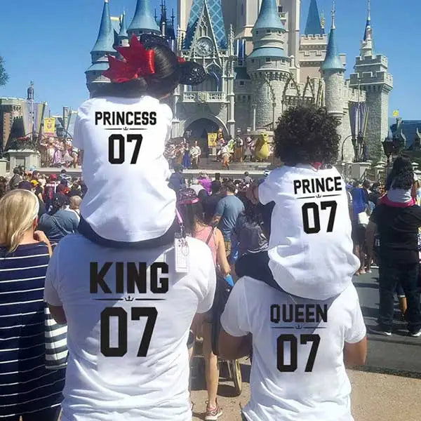 King, Queen, Prince & Princess Family Matching T-Shirts – Father, Mother, Daughter & Son Summer Outfits | Royal Family Look