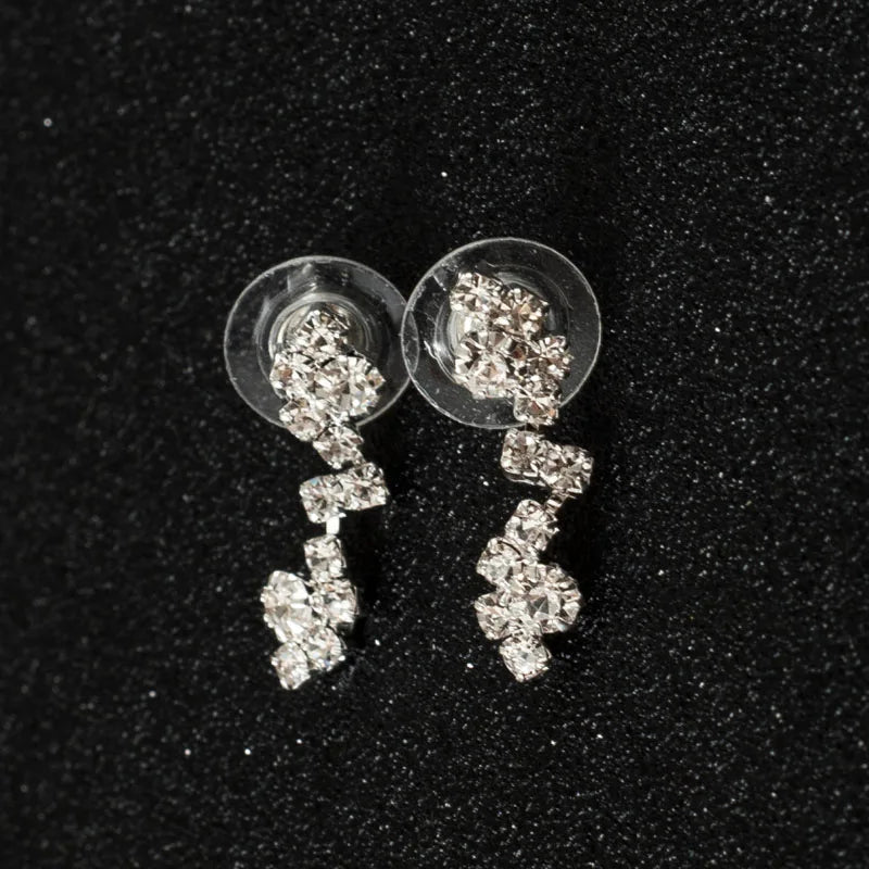 Elegant Rhinestone Necklace & Earrings Set – Bridal Wedding Jewelry Accessories for Women