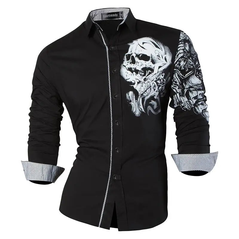 Sport trendy Men’s Dragon Print Long Sleeve Shirt