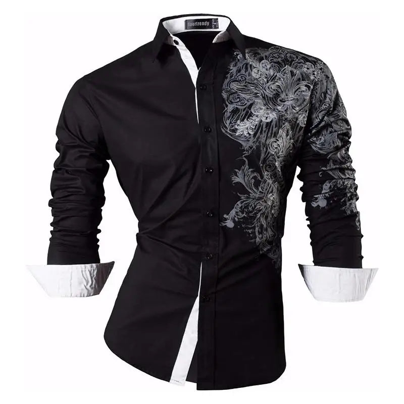 Sport trendy Men’s Dragon Print Long Sleeve Shirt