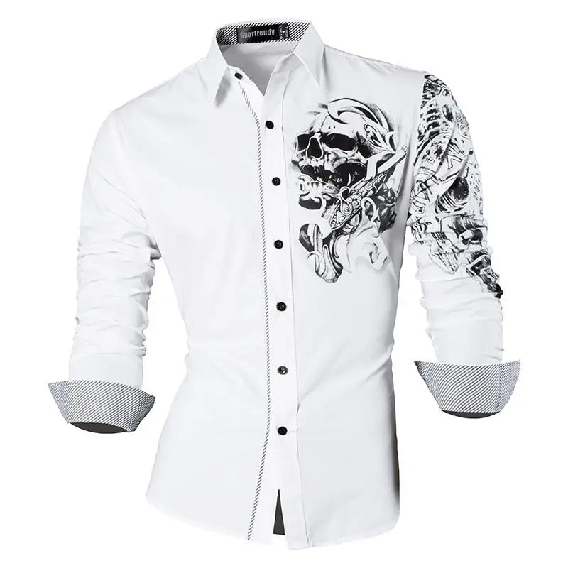Sport trendy Men’s Dragon Print Long Sleeve Shirt