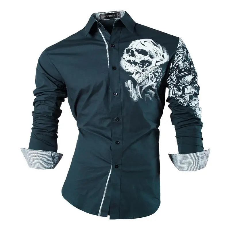 Sport trendy Men’s Dragon Print Long Sleeve Shirt