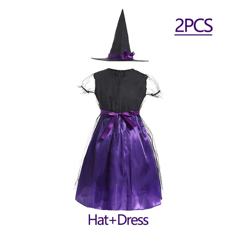 2025 Halloween Girls Costume – Scarlet Witch, Vampire, Devil & Ghost Carnival Party Dress-Up Hooded Cosplay Outfit
