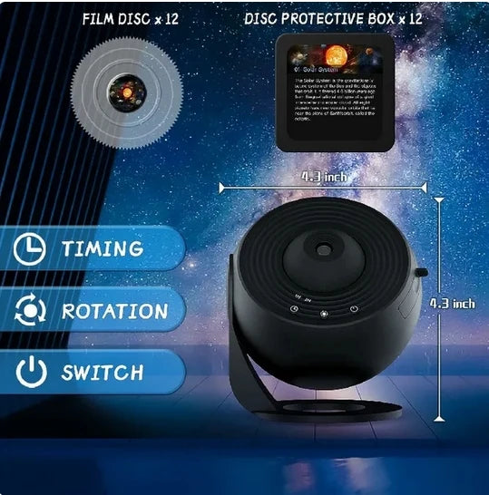LED Galaxy Projector - Starry Night Light for Kids Room | 360° Rotating Star Projector Lamp