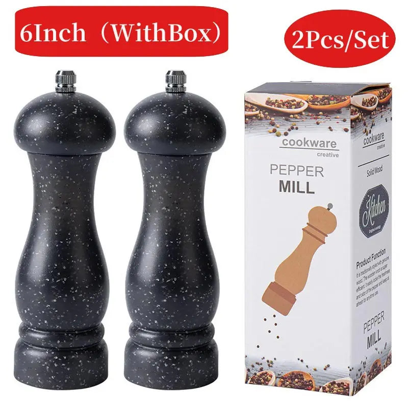 6-Inch Manual Salt & Pepper Grinder – Marble Patterned Spice Mill for Seasoning, BBQ, and Cooking