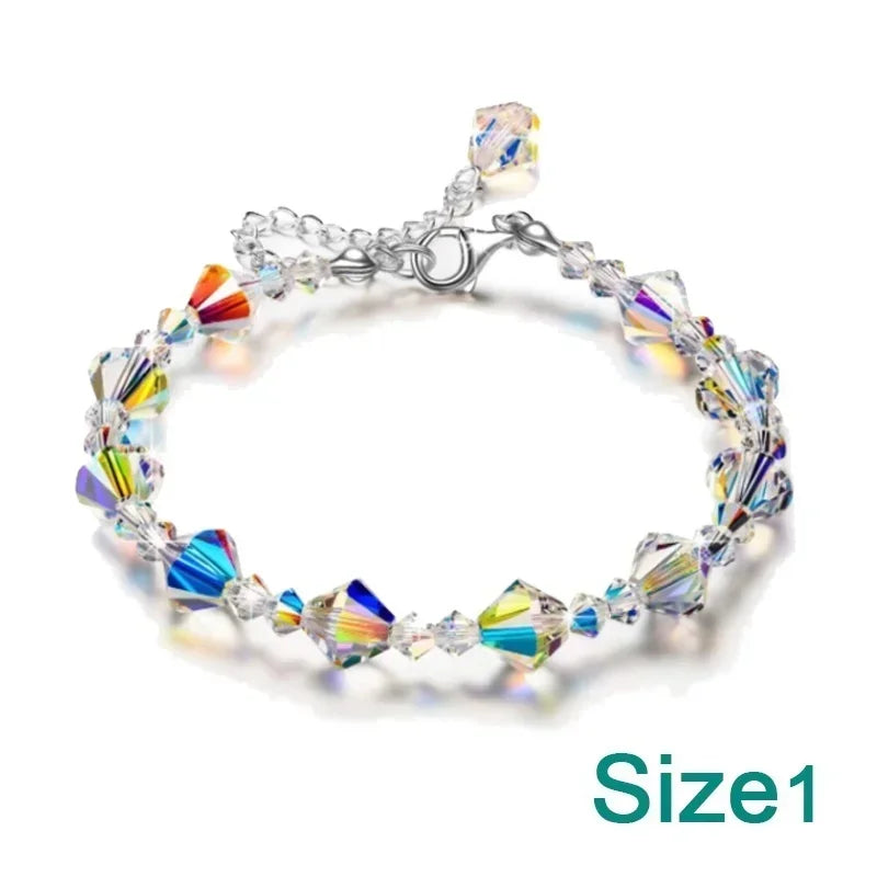 Delysia King Trendy Cube Crystal Bracelet – Luxurious Versatile Wrist Chain Jewelry for Women & Best Friend Gift