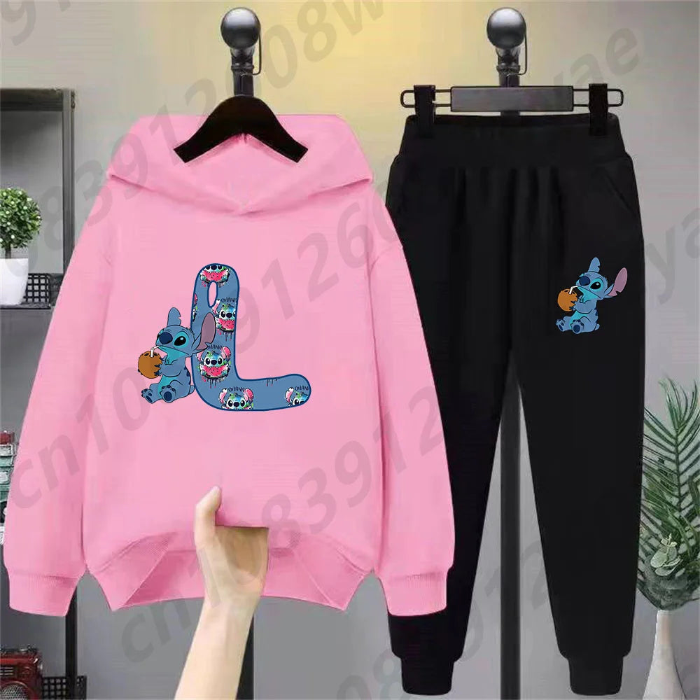 Lilo & Stitch Hoodie Set – Birthday Lucky Letters Children’s Hoodie for Girls & Boys, Harajuku Style Casual Wear