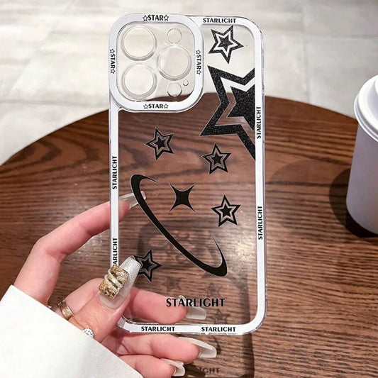 Five-Pointed Star Transparent Phone Case – Soft Cover for Xiaomi Mi 11, 11T, 12, 12T, 13, 13T, 14, Poco X5, F5, X6, M6 Pro (5G & 4G)