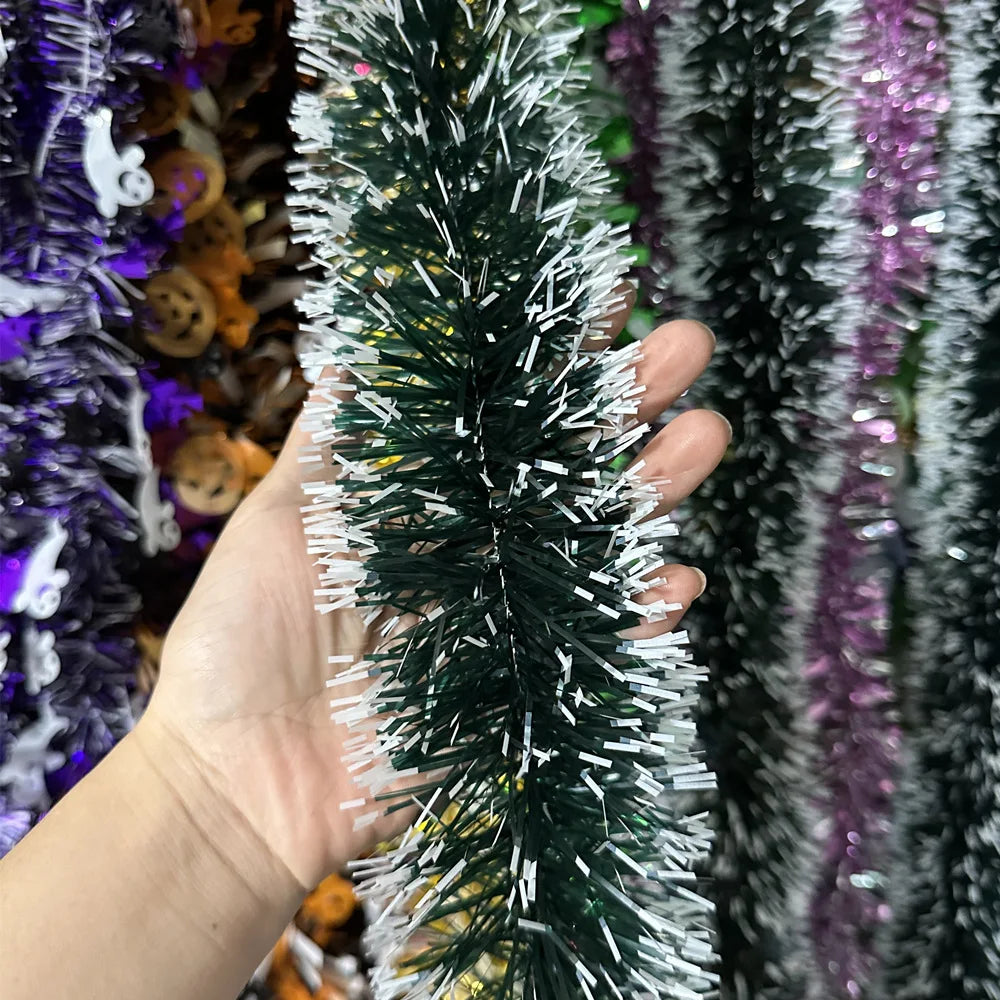 Christmas Tinsel Garland – Shiny Metallic Tree Decoration for Home & Living Room