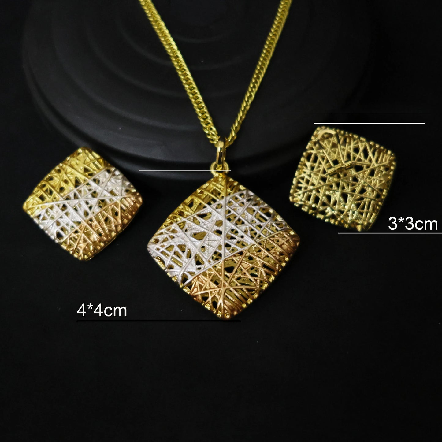 Luxury 18K Gold Plated Jewelry Set for Women – Italian Wedding Necklace, Earrings & Bracelet Bridal Gift Set