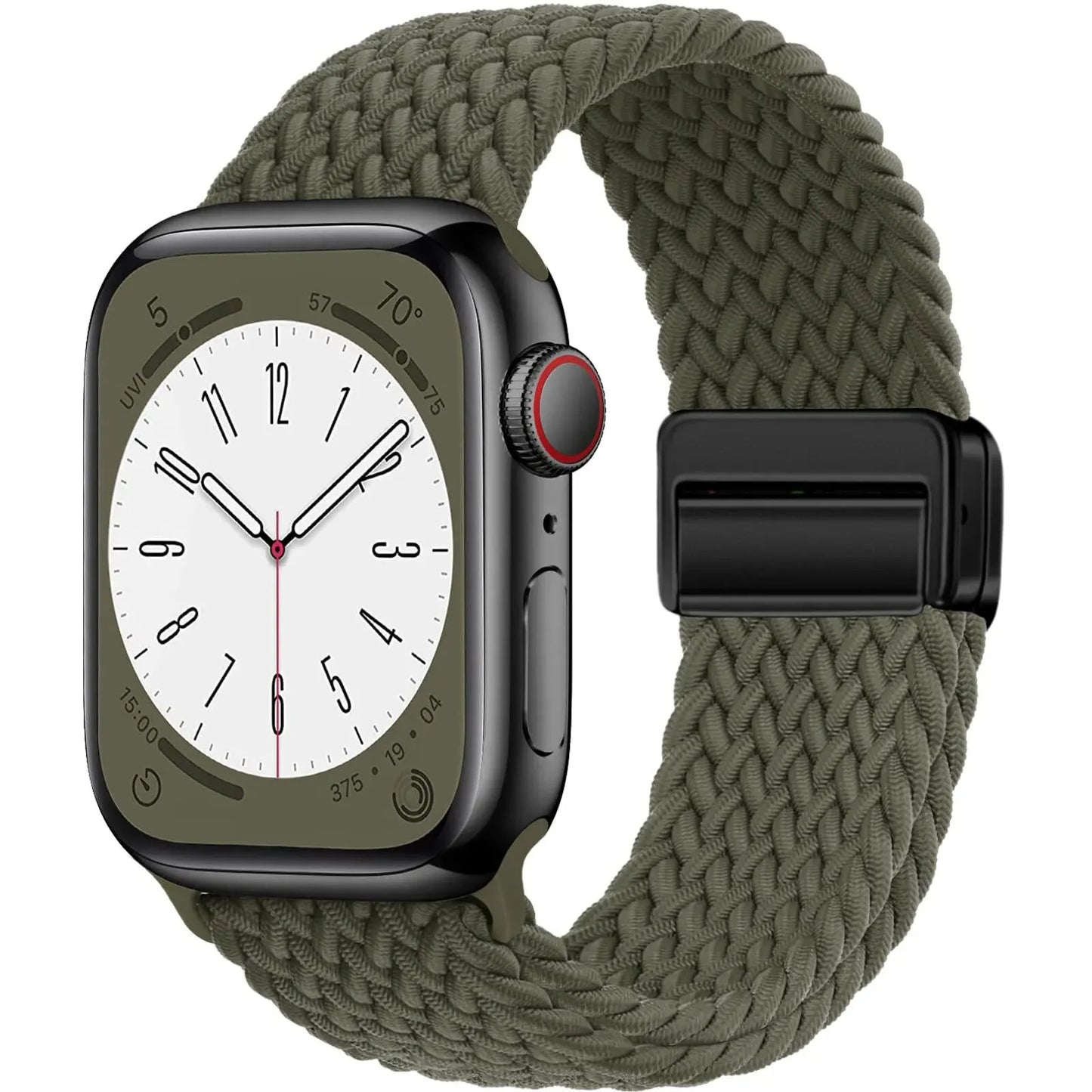 Nylon Braided Magnetic Strap for Apple Watch – Compatible with 40mm, 41mm, 44mm, 45mm, 49mm (Series SE, 3, 5–9, Ultra2)
