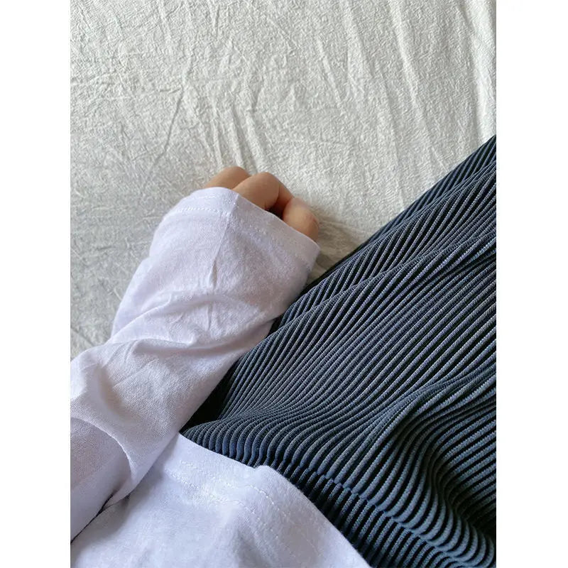 Women’s Casual Straight Pants – Elastic Waist Soft Trousers | Summer All-Match Streetwear 2025