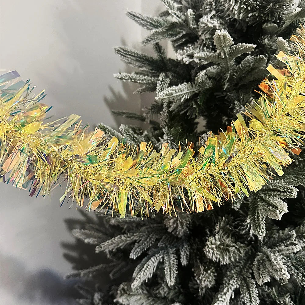 Christmas Tinsel Garland – Shiny Metallic Tree Decoration for Home & Living Room