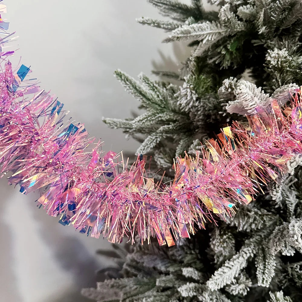 Christmas Tinsel Garland – Shiny Metallic Tree Decoration for Home & Living Room