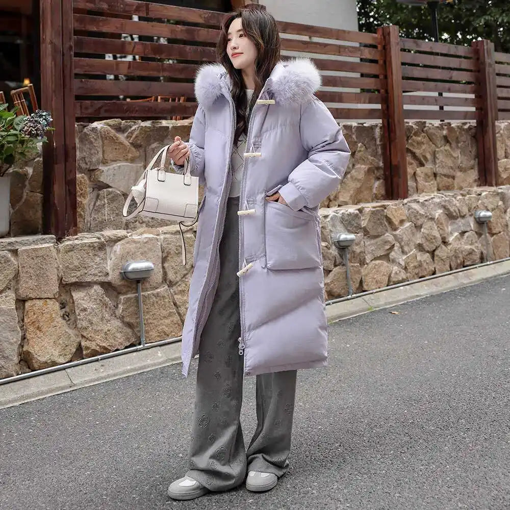 Winter Women’s Hooded Down Parka – Windproof Warm White Duck Down Commuter Jacket