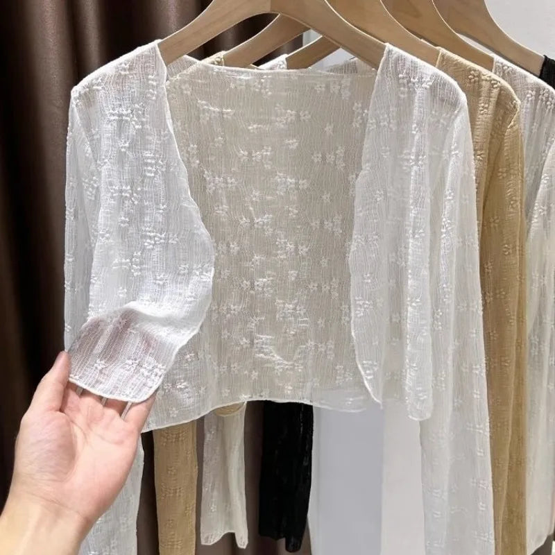 Women’s Fashion Shiny Cardigan – Summer Cozy Shrug | Youthful, Breathable, Casual Streetwear 2025