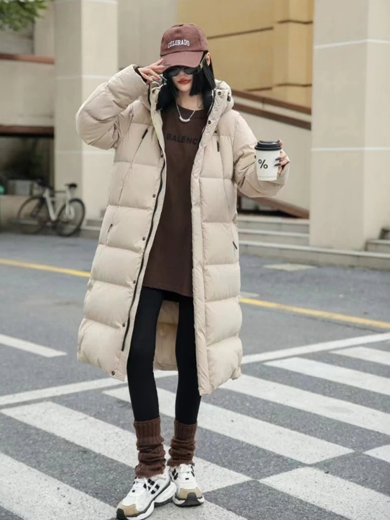 Winter Women’s 90% Goose Down Jacket – Warm Commuter Hooded Coat