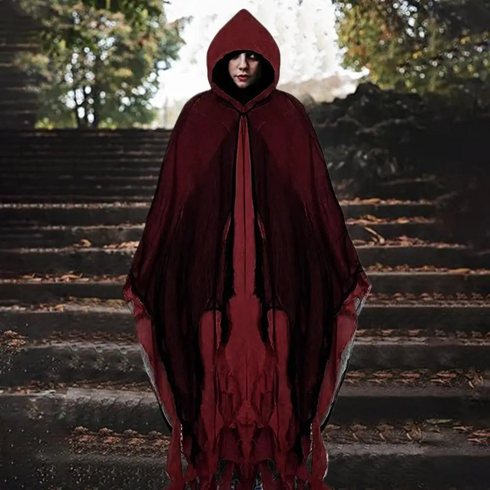 2025 Halloween Adult Costume – Scary Ghost Cloak with Hood, Zombie, Witch & Grim Reaper Cape Cosplay Outfit