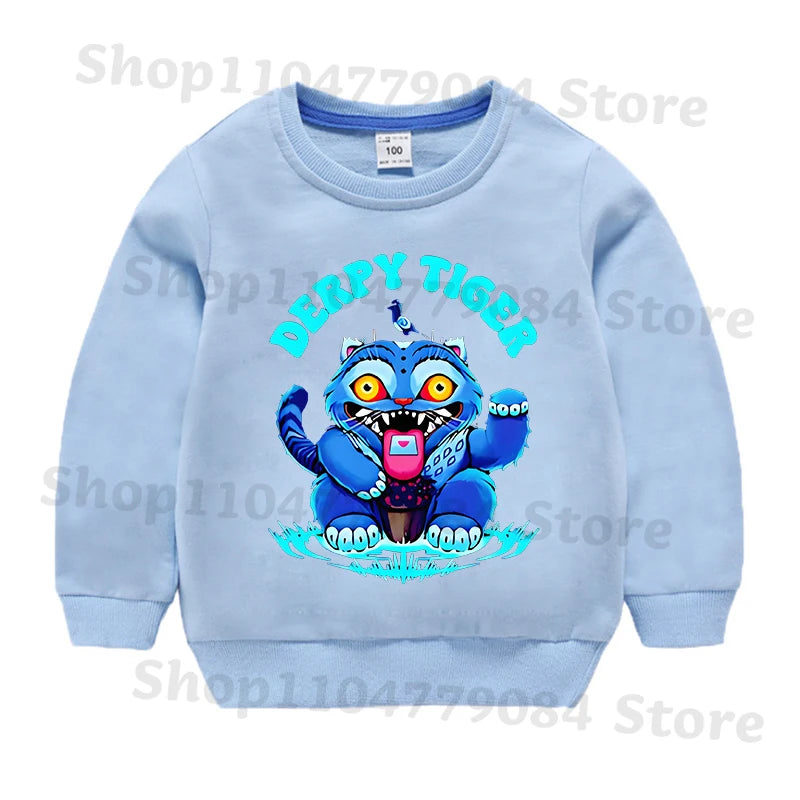 K-pop Demon Hunters Round-Neck Sweatshirt – Cute Anime Cartoon Hoodie for Children, Boys & Girls, Spring & Autumn Sport Fashion
