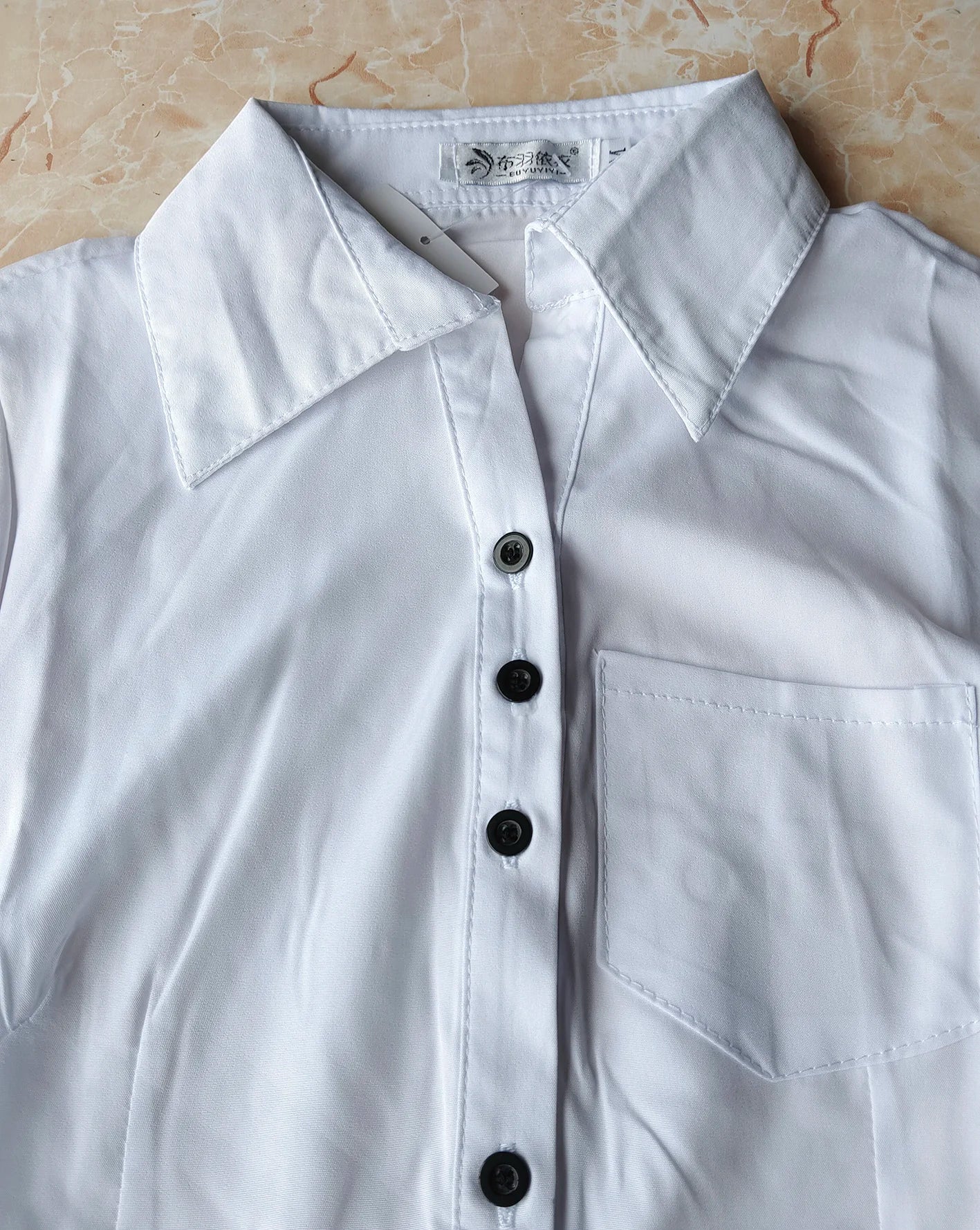 Women’s White Chiffon Blouse – Long Sleeve V-Neck Formal Shirt for Autumn
