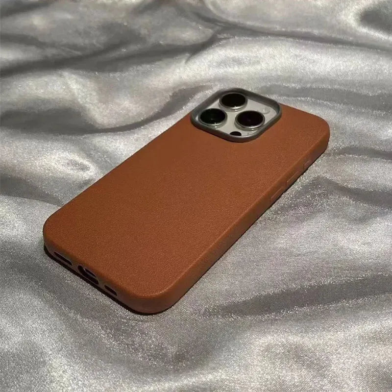 Luxury Matte Leather Silicone Phone Case – Soft Shockproof Protective Cover for iPhone 11, 12, 13, 14, 15, 16 Pro, Pro Max, Plus, X, XS Max, XR