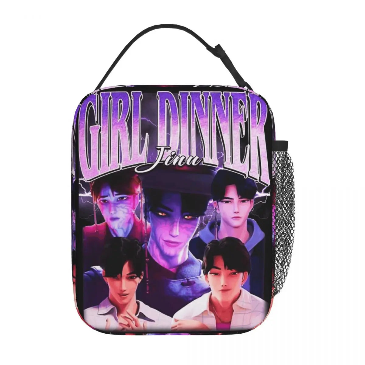 Demon Hunters Cute Cartoon Lunch Bag – Insulated Thermal Tote for Kids, Portable Cooler Bag with Vintage Print