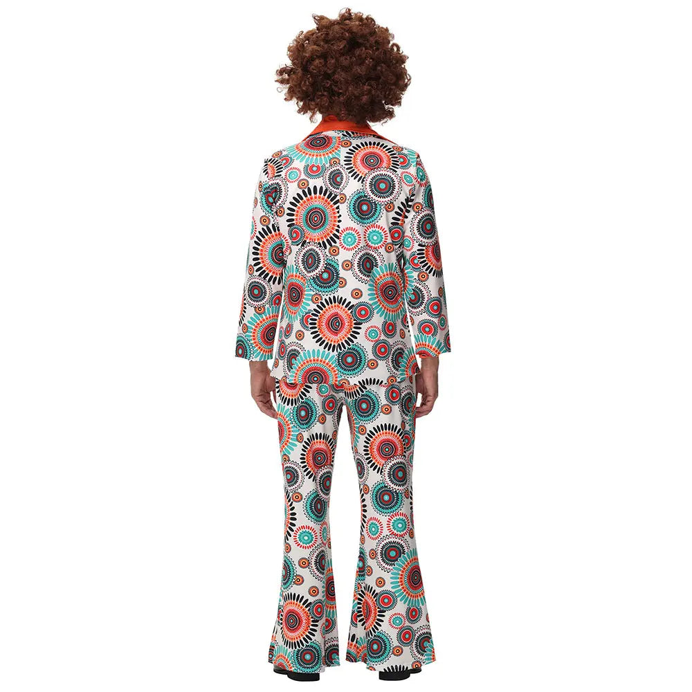 Couples Disco & Hippie Costume Set – 70s/80s Retro Rock Party Outfits for Men and Women, Festival Dance Wearhalloween costume, disco costume, hippie outfit, retro costume