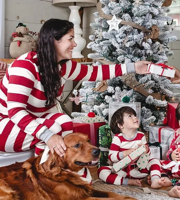 2025 Striped Family Christmas Pajama Set – Matching Mom, Dad, Kids & Baby Sleepwear