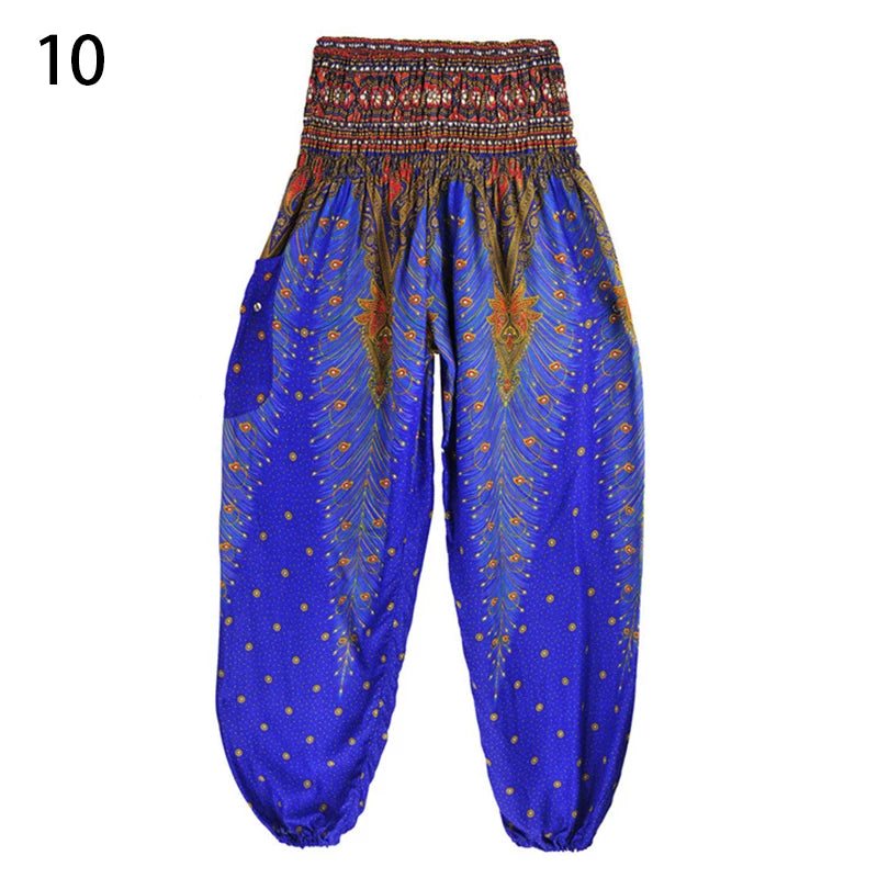 Women’s Thai Harem Pants – High Waist Baggy Yoga Bloomers | Summer Beach Wide-Leg Lantern Trousers