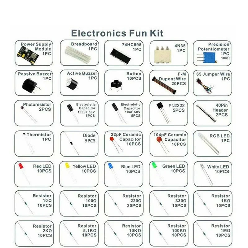 830-Piece Arduino UNO R3 DIY Electronics Starter Kit – Breadboard & Component Set for DIY Projects
