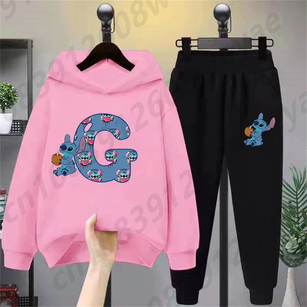 Lilo & Stitch Hoodie Set – Birthday Lucky Letters Children’s Hoodie for Girls & Boys, Harajuku Style Casual Wear