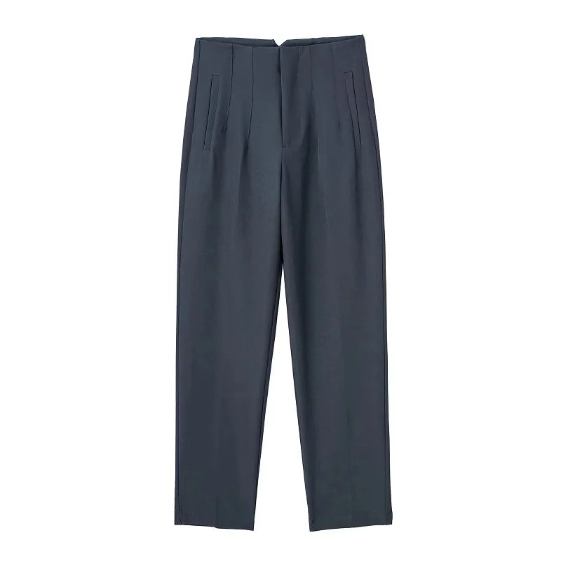 MUJER High-Waist Office Pants – Women’s Formal Pencil Trousers in Black, Pink & White