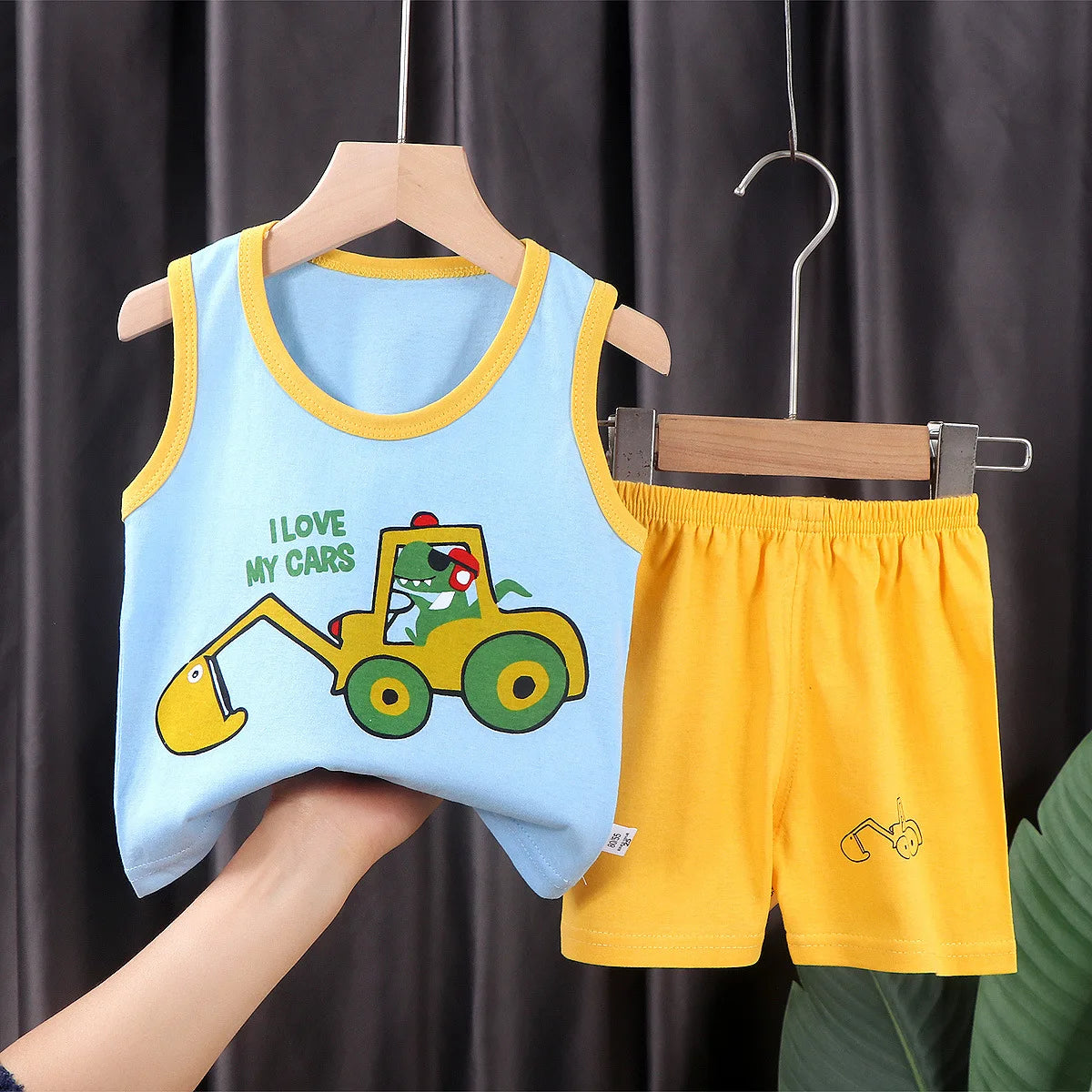 2PCS Children Summer Clothing Set – Cotton Vest & Shorts – Boys & Girls Sleeveless Outfit