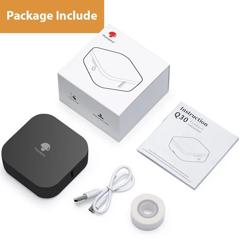 Phomemo Q30 Label Printer - Mini Portable Thermal Sticker Maker Wireless Bluetooth