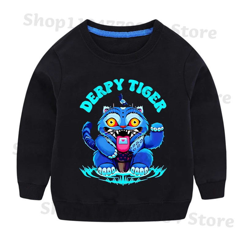 K-pop Demon Hunters Round-Neck Sweatshirt – Cute Anime Cartoon Hoodie for Children, Boys & Girls, Spring & Autumn Sport Fashion