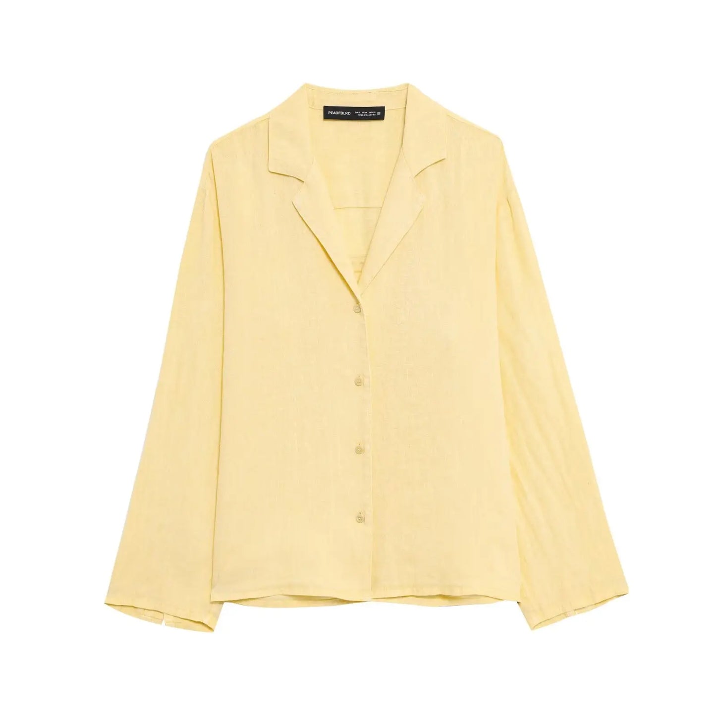 Women’s Casual Yellow 2-Piece Set – V-Neck Long Sleeve Top & Shorts Outfit for Spring/Summer 2025