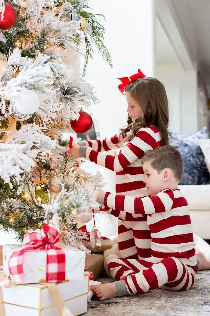 2025 Striped Family Christmas Pajama Set – Matching Mom, Dad, Kids & Baby Sleepwear