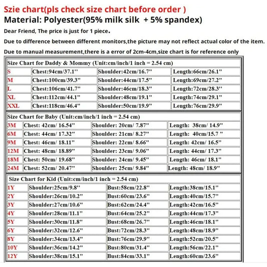 Family Matching T-Shirts - Daddy Mommy Sister Brother Baby Summer Outfits Set