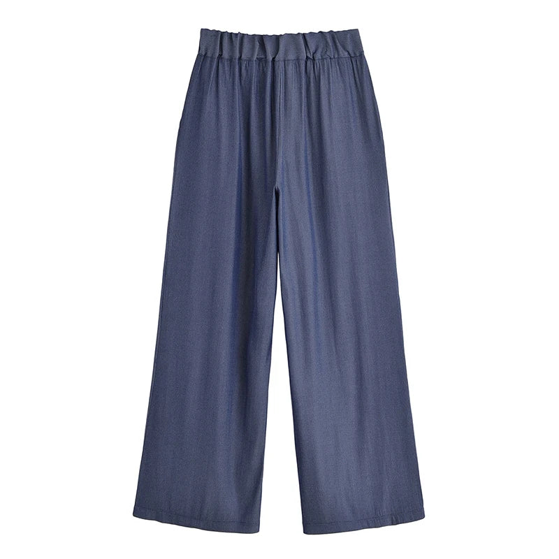 Women’s 2-Piece Casual Pants Set – Short Sleeve Shirt & High-Waist Trousers | 2025 Fashion Outfit