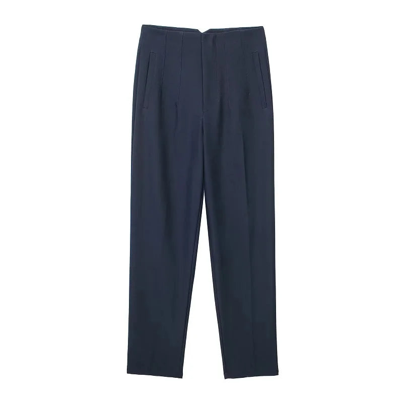 MUJER High-Waist Office Pants – Women’s Formal Pencil Trousers in Black, Pink & White