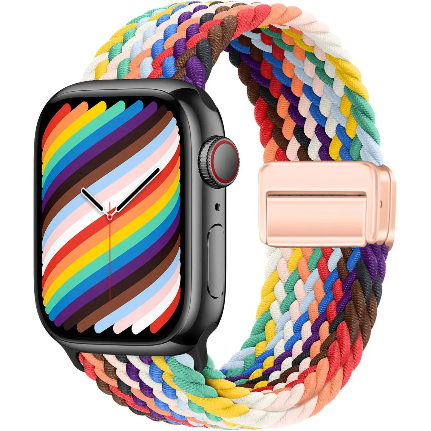 Nylon Braided Magnetic Strap for Apple Watch – Compatible with 40mm, 41mm, 44mm, 45mm, 49mm (Series SE, 3, 5–9, Ultra2)