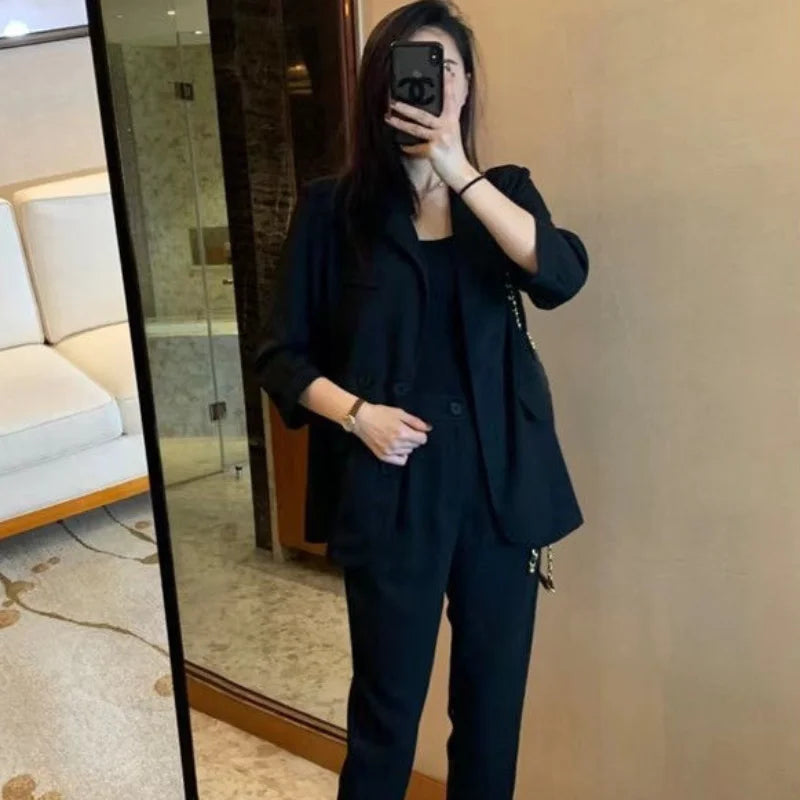 Women’s Casual Two-Piece Suit Set – Elegant Blazer & Pants Office Outfit | Fall 2025 Fashion