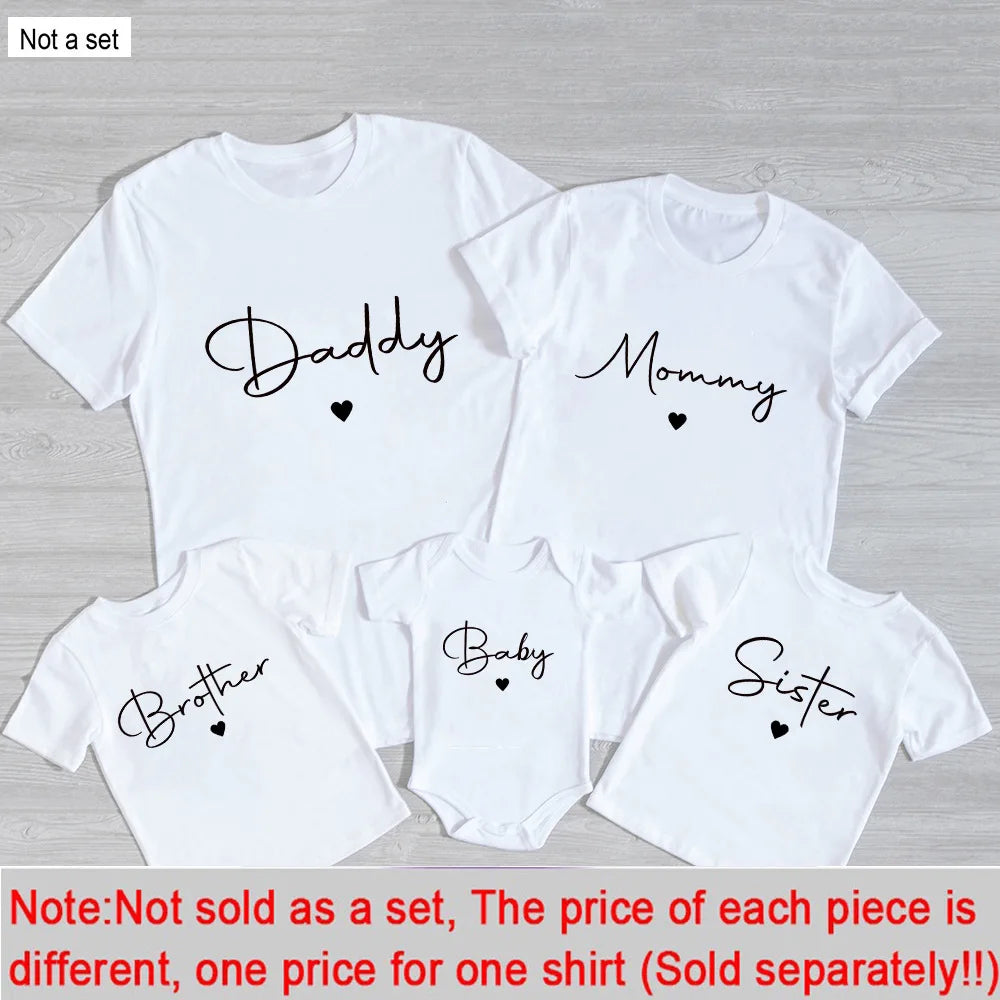 Family Matching Outfits – Daddy, Mommy, Sister, Brother & Baby Summer T-Shirt Set | Casual Short Sleeve Matching Family LookFamily Matching Outfits