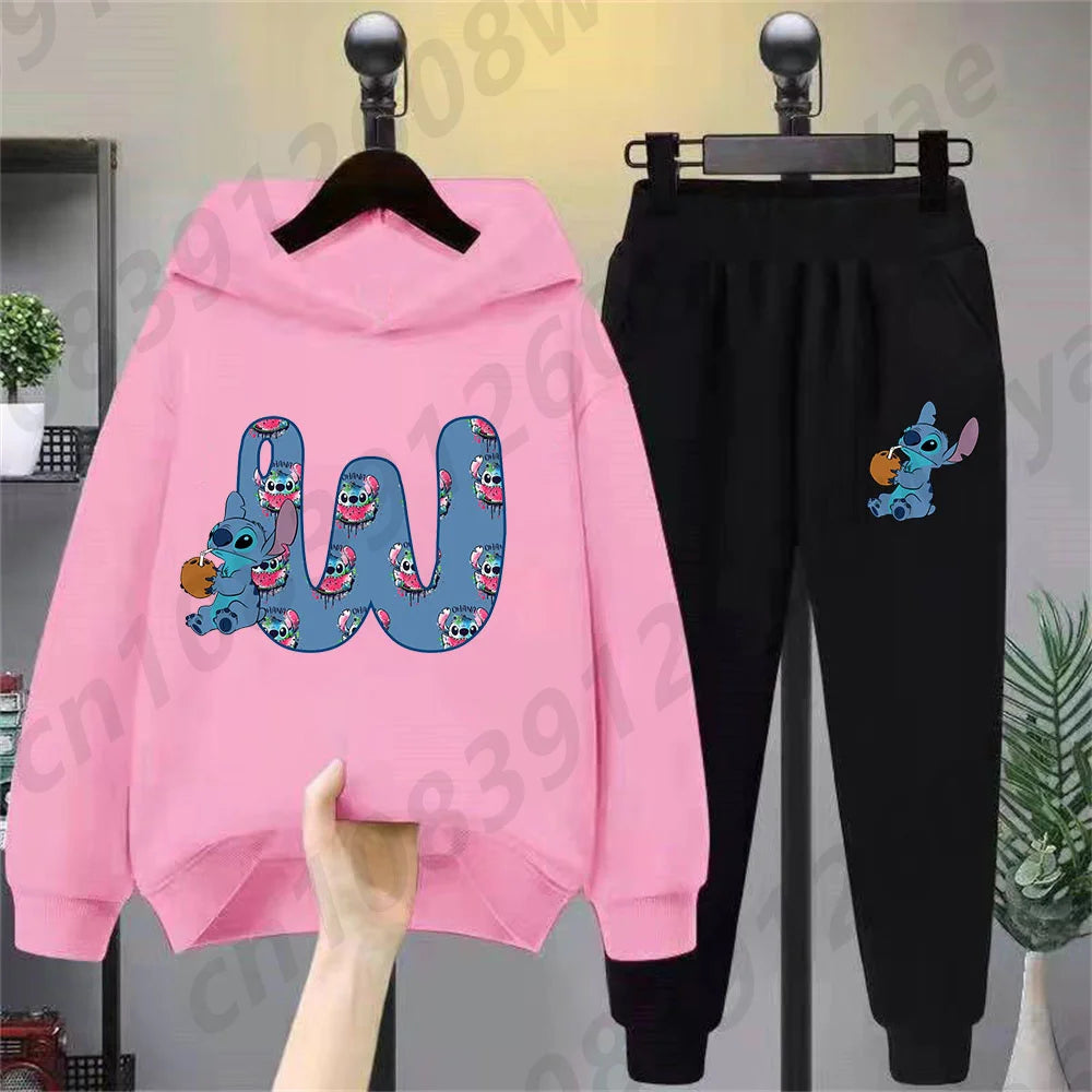 Lilo & Stitch Hoodie Set – Birthday Lucky Letters Children’s Hoodie for Girls & Boys, Harajuku Style Casual Wear