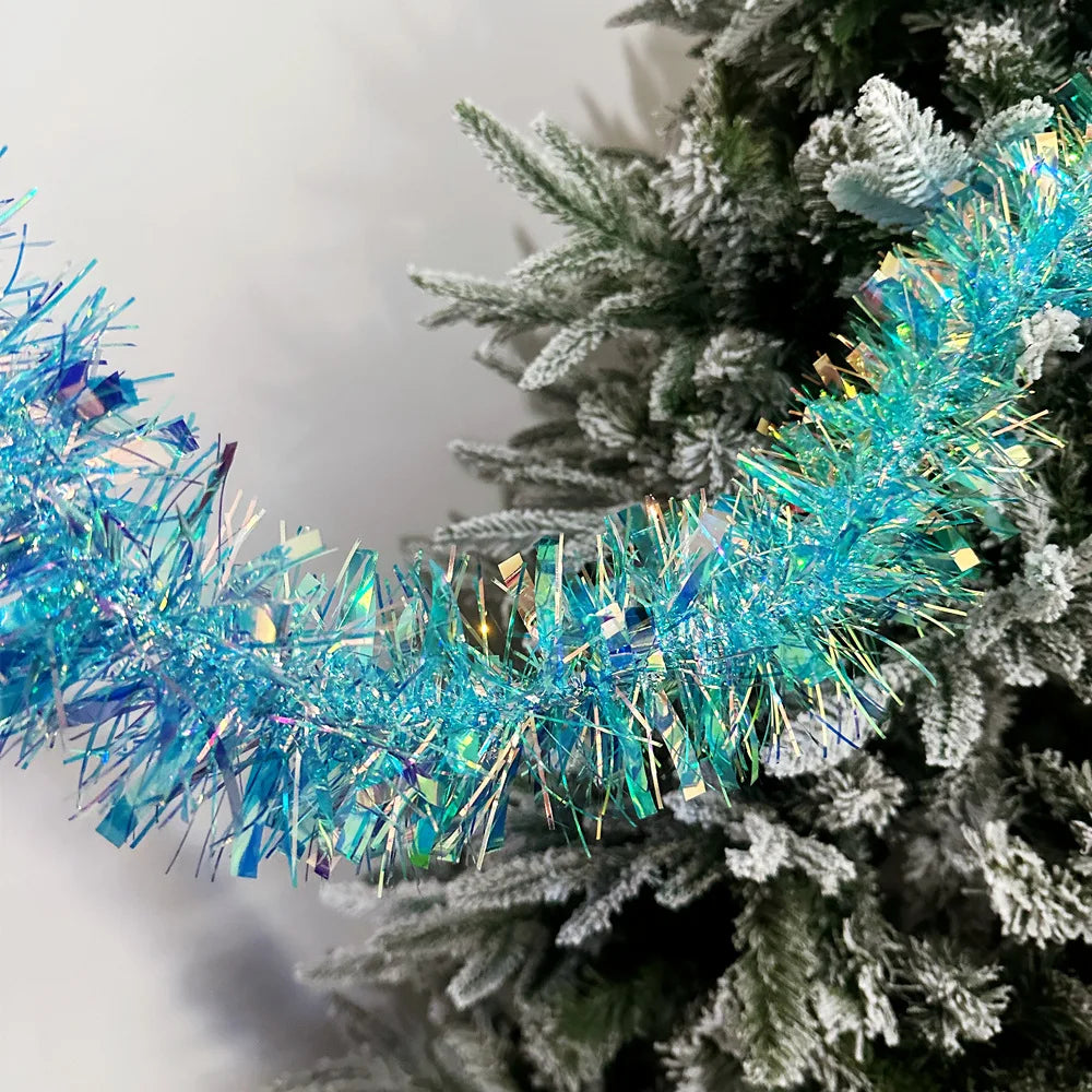 Christmas Tinsel Garland – Shiny Metallic Tree Decoration for Home & Living Room