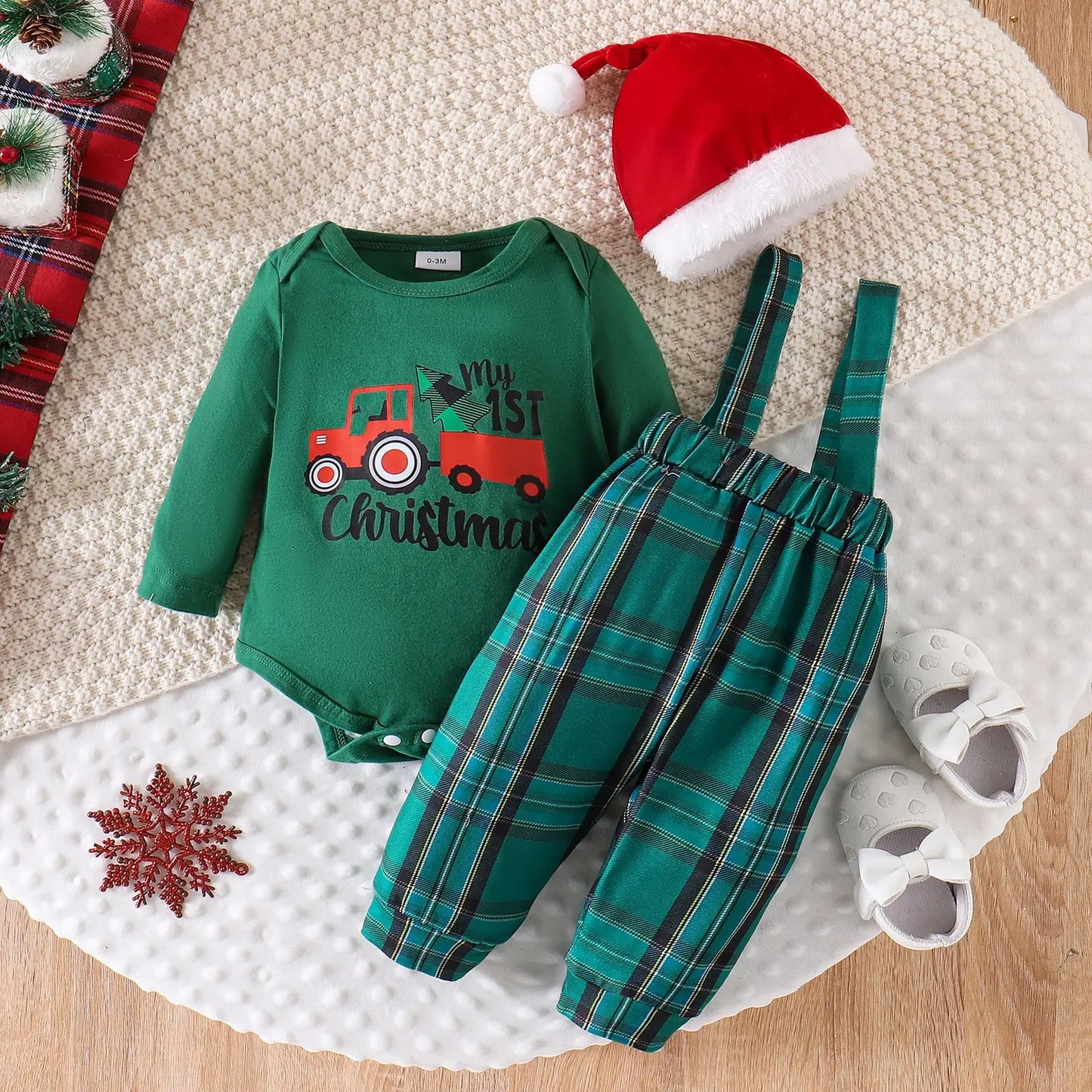 Ceeniu My First Halloween Baby Outfit – Boys Long Sleeve Letter Romper with Suspender Pants & Hat, Newborn Costume