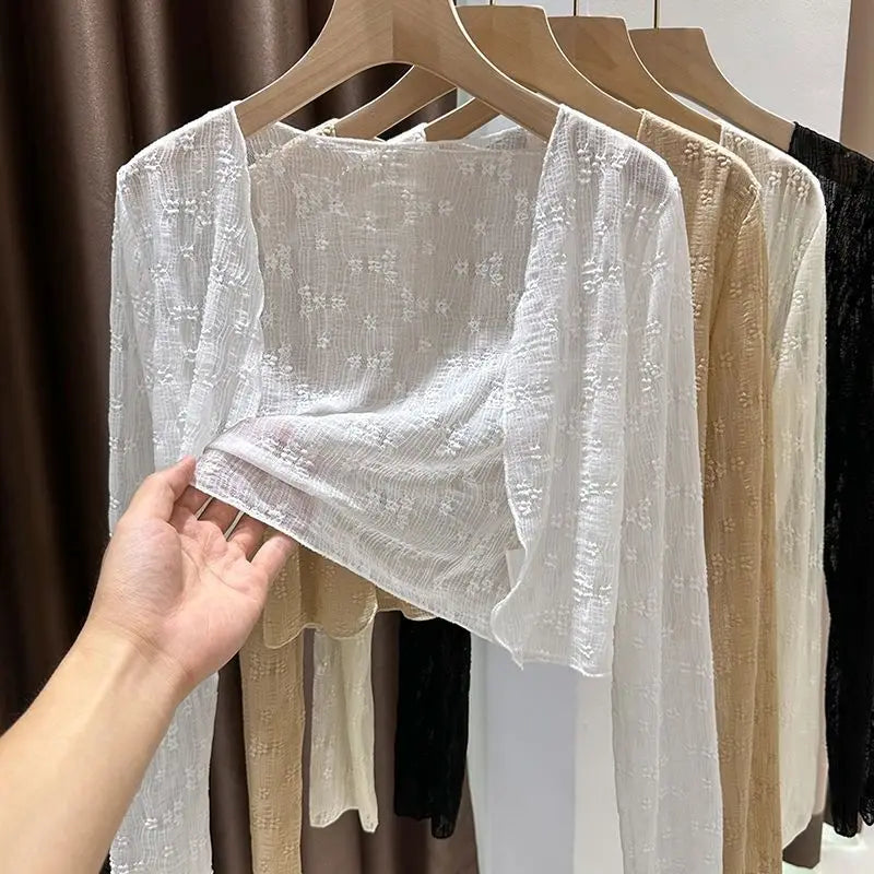 Women’s Fashion Shiny Cardigan – Summer Cozy Shrug | Youthful, Breathable, Casual Streetwear 2025