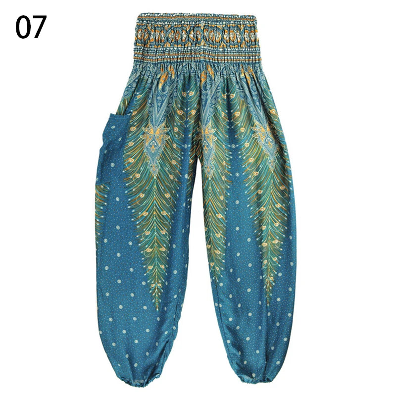 Women’s Thai Harem Pants – High Waist Baggy Yoga Bloomers | Summer Beach Wide-Leg Lantern Trousers